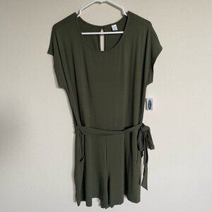 Old Navy Romper Women's Size L Olive Belted